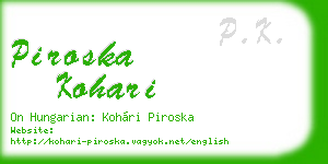 piroska kohari business card